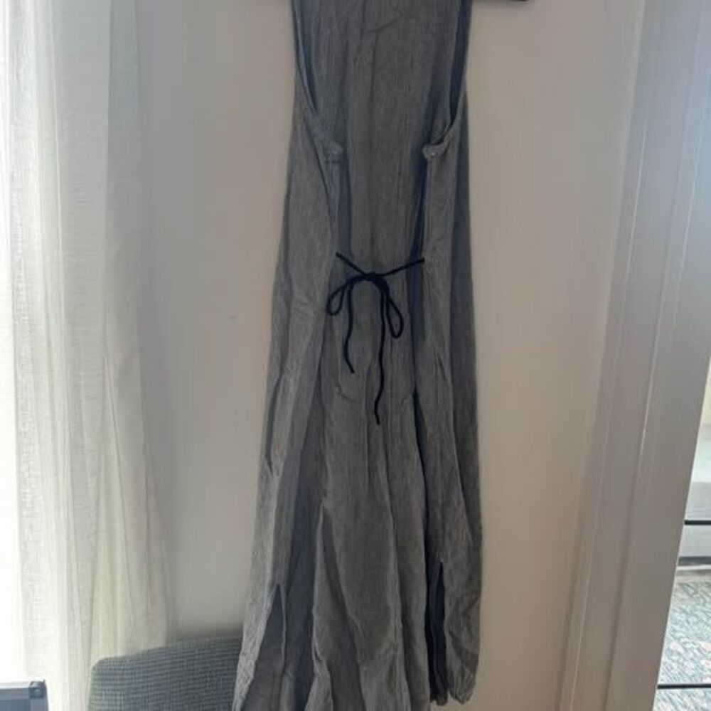 Willow Striped Midi Pinafore Dress Size M